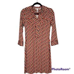 Diane Von Furstenberg Silk Shirt Dress SZ 2